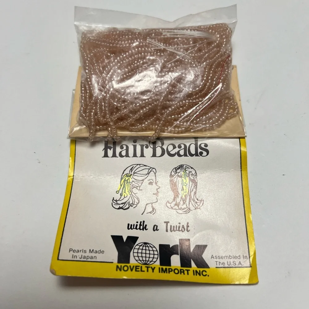 Vintage 1980s Hair Beads with Twist York Novelty Hair Accessories Made In Japan